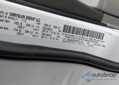 2013 Dodge Durango Sxt from USA, damaged, VIN 1C4RDHAG5DC692475